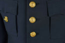 vintage genuine Swedish army wool jacket, formal parade uniform top gold toned buttons