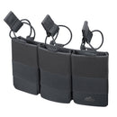 Helikon-Tex competition triple carbine magazine pouch in black Cordura, fits three M4 MOLLE magazines with secure retention cords.