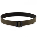 Olive green M-TAC military tactical combat belt with quick-release black plastic buckle and durable nylon strap.
