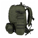 Olive green MIL-TEC tactical backpack with detachable belt, multiple compartments, and adjustable straps for outdoor use