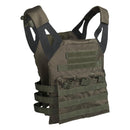 Olive green MIL-TEC GEN II tactical plate carrier vest with adjustable straps and MOLLE webbing for modular gear attachment