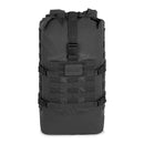 Black MIL-TEC SEALS 35L waterproof tactical roll-top backpack with buckle closures and MOLLE webbing panel.