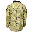 Back view of Original British Army MTP camo rain jacket made from waterproof Goretex material with arm pockets.