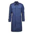 Original Dutch Military men's blue trench coat raincoat with quilted liner, durable and water-resistant for harsh weather.