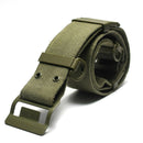 Original French Army Famas Olive OD webbing belt made of durable canvas with quick-release buckle for military and outdoor use