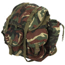 Original Turkish military tactical backpack in camouflage nylon with multiple pockets and adjustable shoulder straps