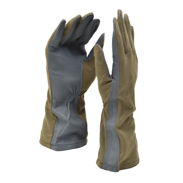 Gants militaires néerlandais d'origine olive en cuir résistant à la chaleur en aramide NEUF