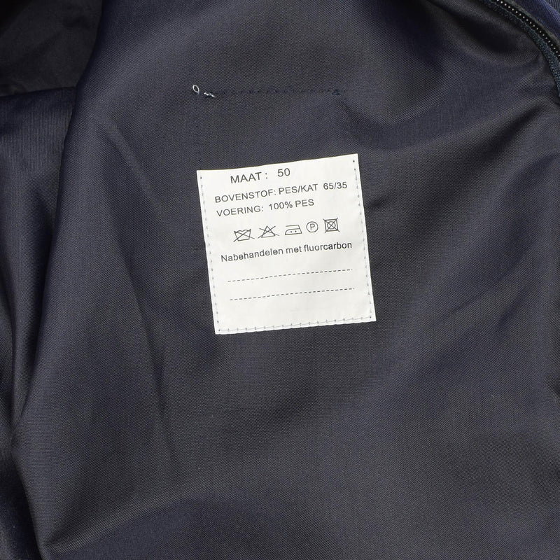 Original Dutch Military issue Men's raincoat quilted liner trenchcoat solid blue
