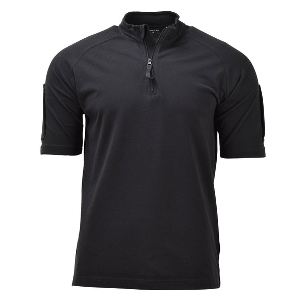 Originele Britse leger politie tactische t-shirts korte mouw zip-zwart nieuw