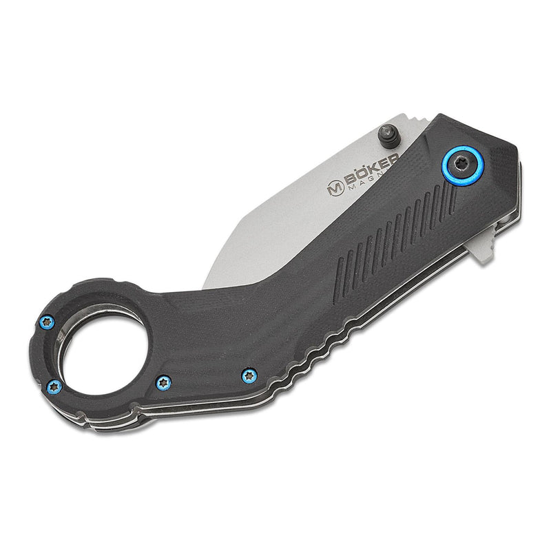 Boker Magnum Velcon tactical pocket knife Hawkbill 440C Steel blade G10 Handle