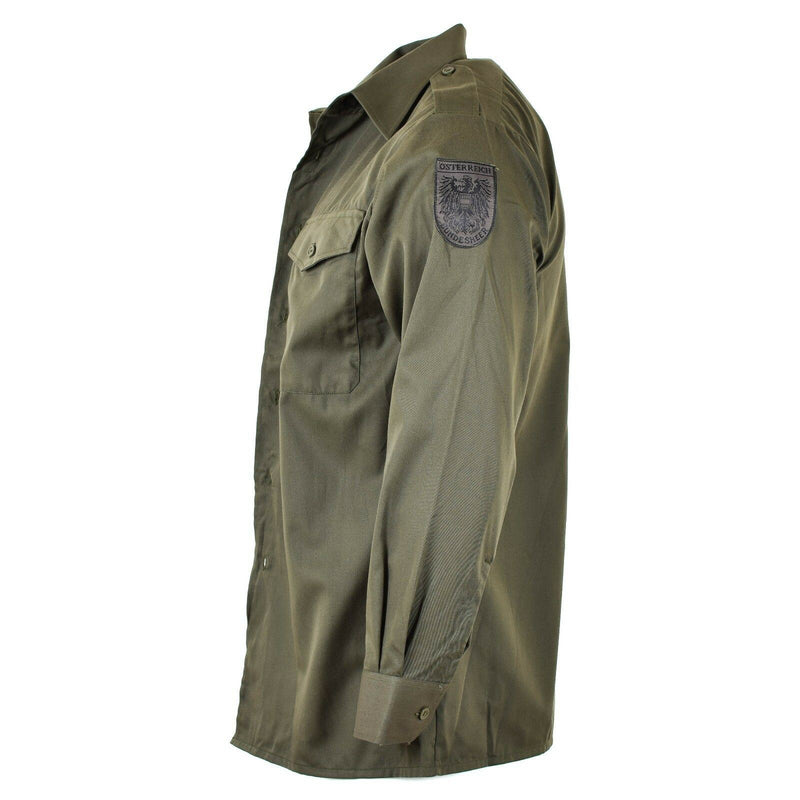 Genuina camisa del ejército austriaco M65 O.D Combate Militar de manga larga Olive BDU NUEVO