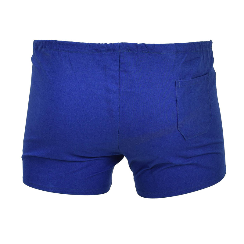 Short sportivi blu militari cechi originali uomini elasticizzati in vita Nuovo