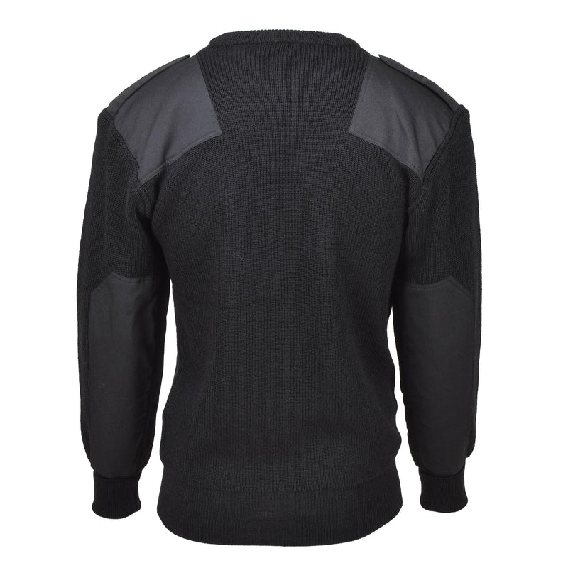 Mfh Brand Sweater Commando Commando Jumper Rib Wool Reforzado Reforzado Black New New