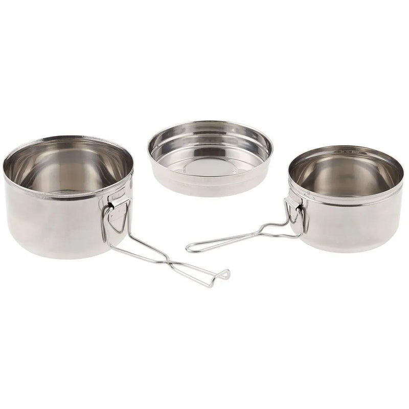 Original Czech Army stainless steel mess tin set camping outdoor cooking pot pan