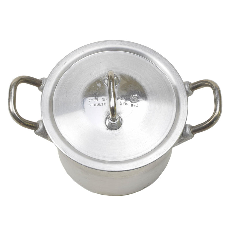 Oryginalne niemieckie wojskowe aluminiowe 2 litera garnko pokrywka wędrówki BW Army Mess Kit Nowy