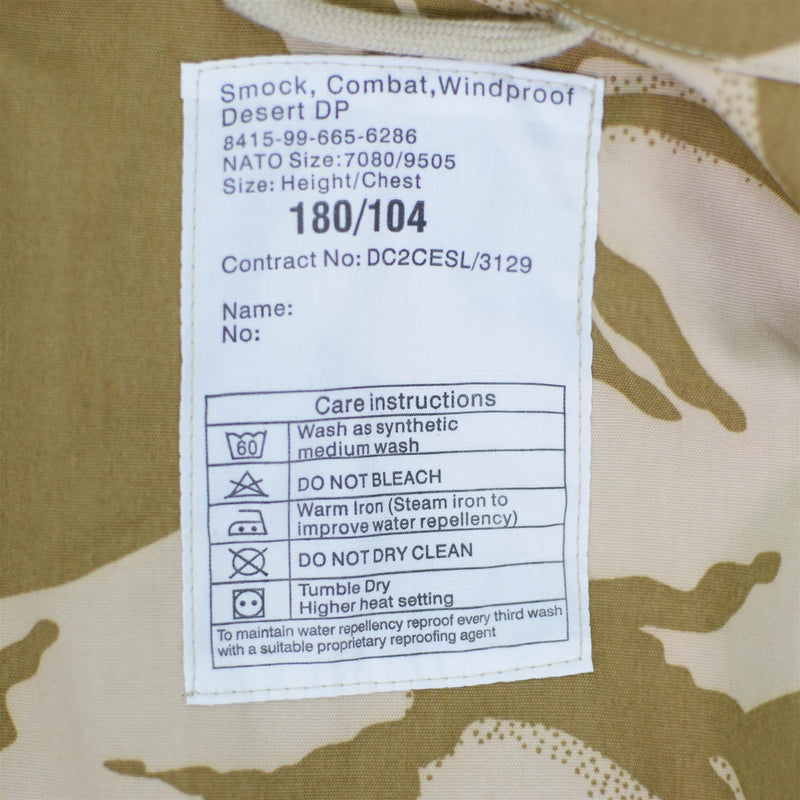 Véritable parka de l'armée britannique DPM veste coupe-vent camouflage désert