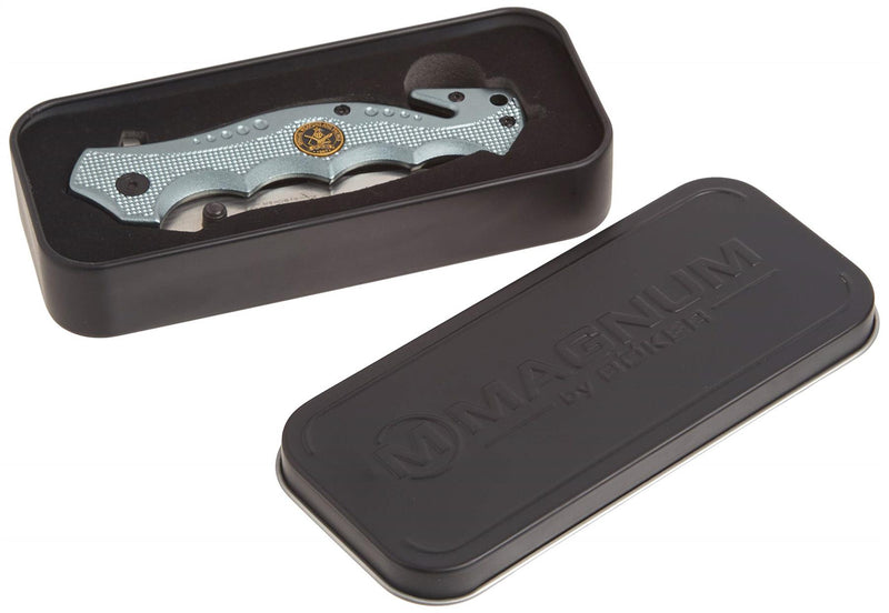 Boker Brand folding pocket knife Hero gray stainless steel 440A aluminum handle