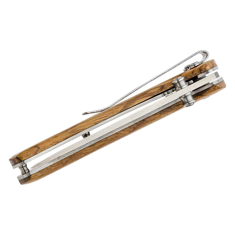 Boker Brand folding pocket knife Backpacker uncoated stainless steel wood handle