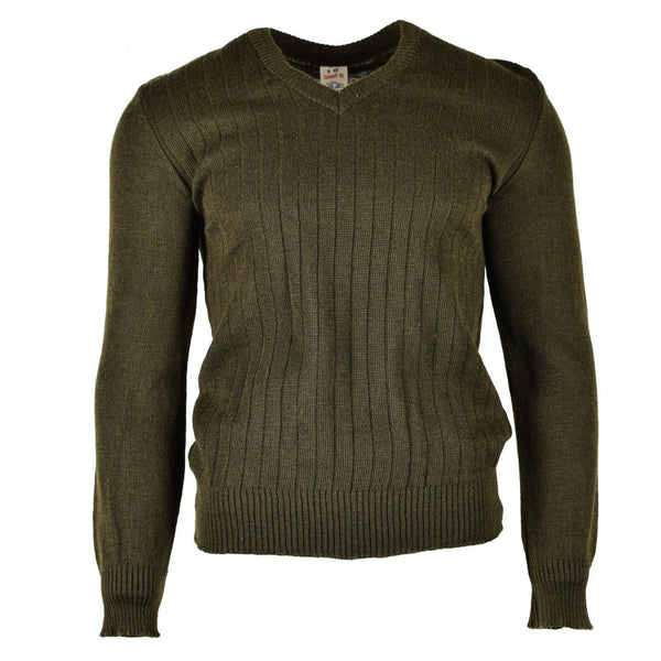 Original Ceca Pullover Army Pullover M85 Magli di scollo a V Brown Nuovo