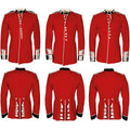Auténtica chaqueta del ejército británico, uniforme, túnica, vestido rojo, guardias escarlata, caballería