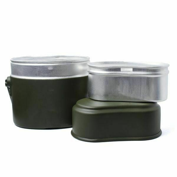 BW Germany Army Style mess kit Aluminium military bowler pot 3 pieces kit repro