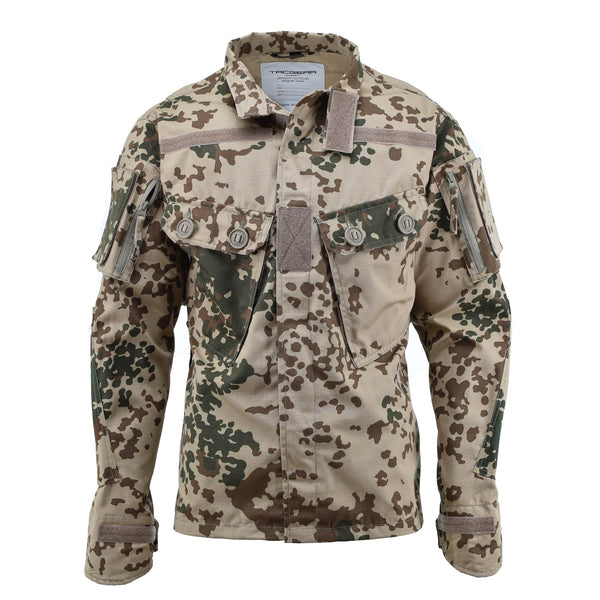 Veste de terrain commando de style militaire de marque TACGEAR, chemises de camouflage flecktarn du désert