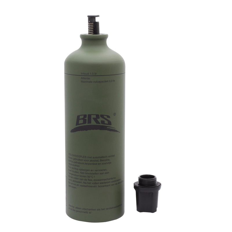 BRS Aluminum 1liter liquid fuel bottle lightweight screw-on nozzle cap olive NEW