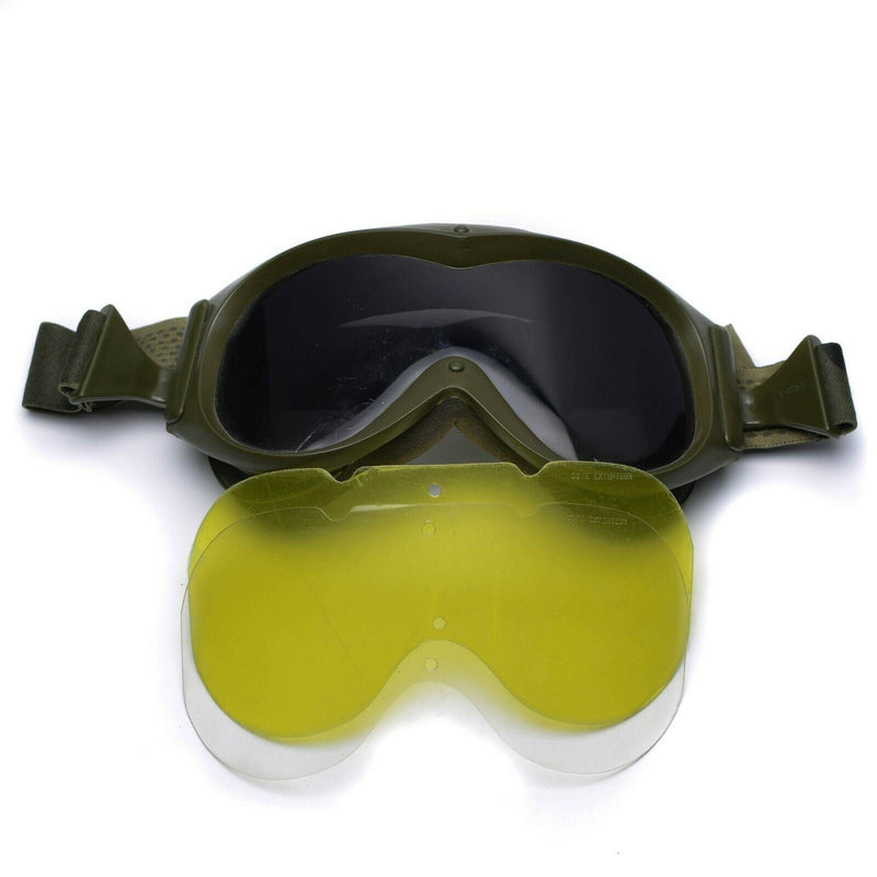 Véritables lunettes de protection pour les yeux de l'armée française pour tankiste, verres militaires, soleil, sable, vent