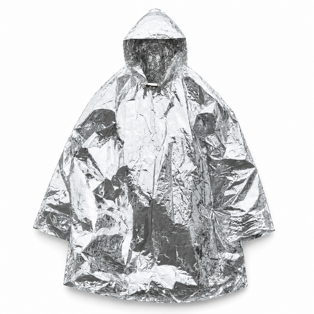 Poncho di sopravvivenza d'emergenza Mil-Tec con cappuccio, copertura antipioggia termica leggera