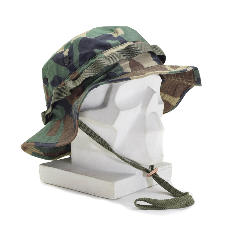 Mil-Tec Brand Military style woodland lightweight boonie hat ripstop army cap