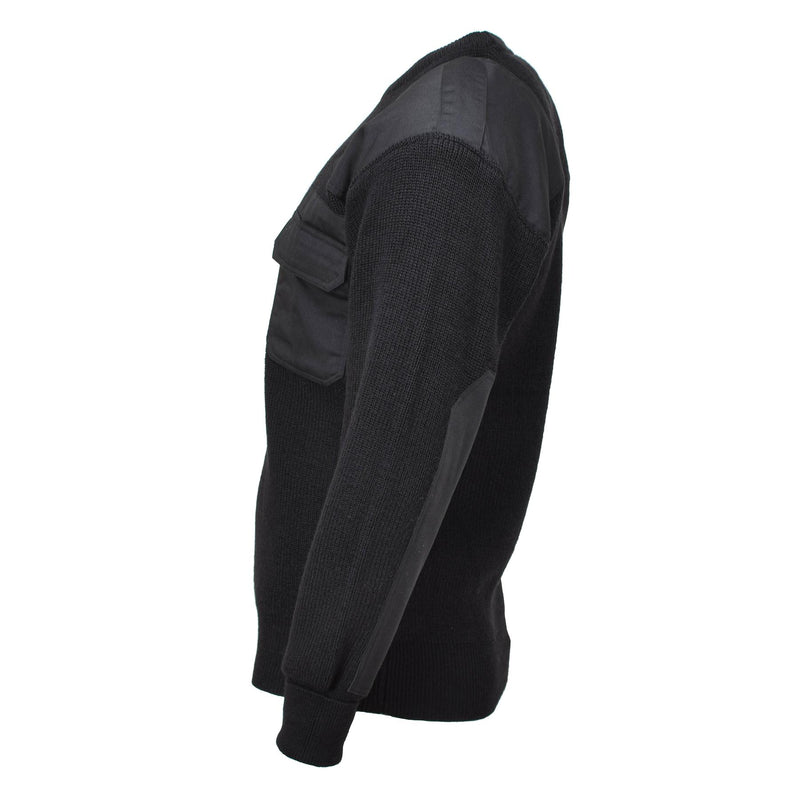 Mfh Brand Sweater Commando Commando Jumper Rib Wool Reforzado Reforzado Black New New