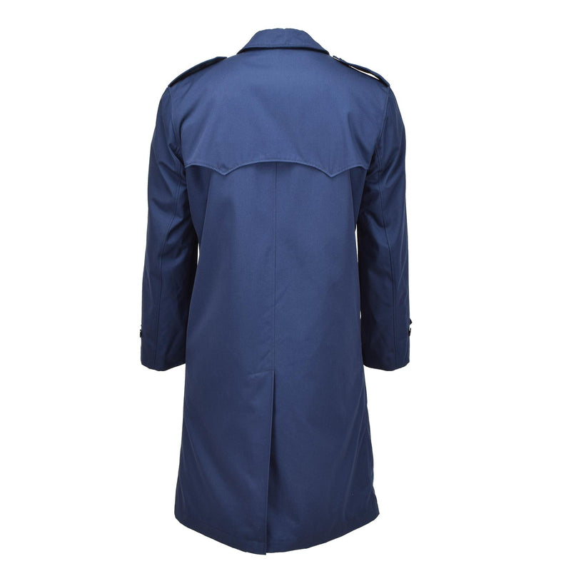 Original Dutch Military issue Men's raincoat quilted liner trenchcoat solid blue