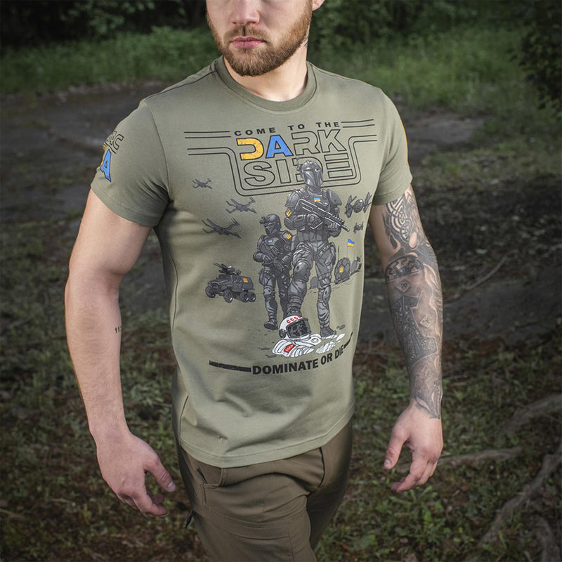 M-TAC Military style classic T-Shirt short sleeve underwear Ukrainian flag Olive