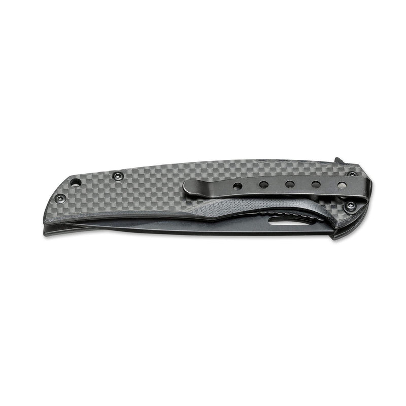 BOKER Black Carbon folding pocket knife 440A stainless steel carbon fiber handle