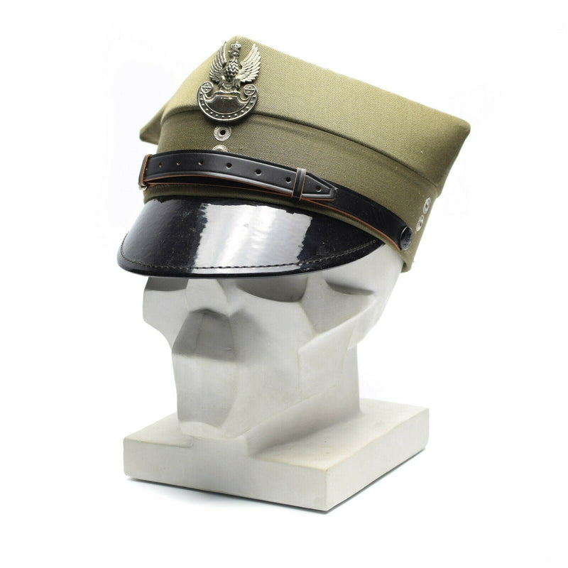 Genuine Polish military visor hat Poland army officer peaked cap Olive NEW