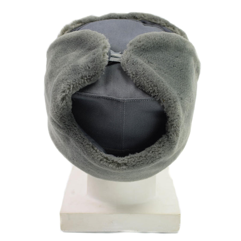 Original East Germany army officer winter hat cold weather ushanka faux fur NEW