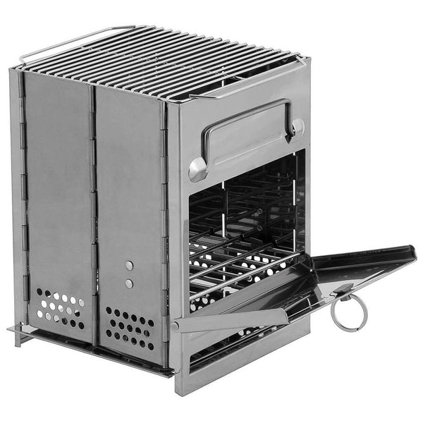 MFH Rocket Stove inossidabile bbq bbq da campeggio grill pentole esterno barbecue