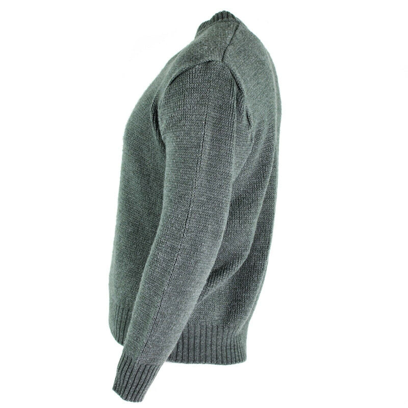 Original Swiss army pullover M74 Jumper grey virgin wool sweater with zipper