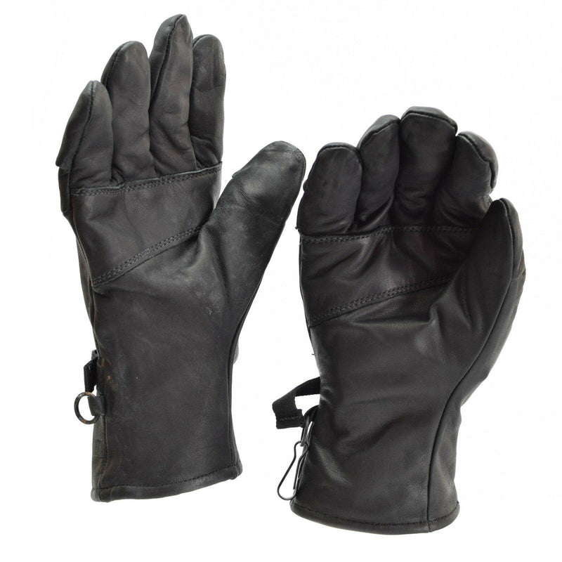 Original US Army Kampflederhandschuhe Echtes schwarzes Leder Militärausführung