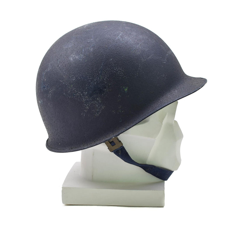 Casque militaire belge original en acier M51, combat tactique, armée, intérieur en PVC, bleu