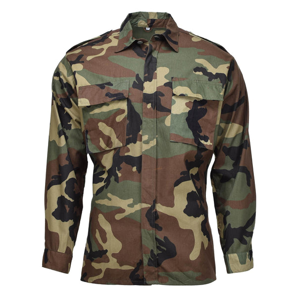 Chemise militaire croate originale en coton BDU camouflage boisé surplus de l'armée NEUF