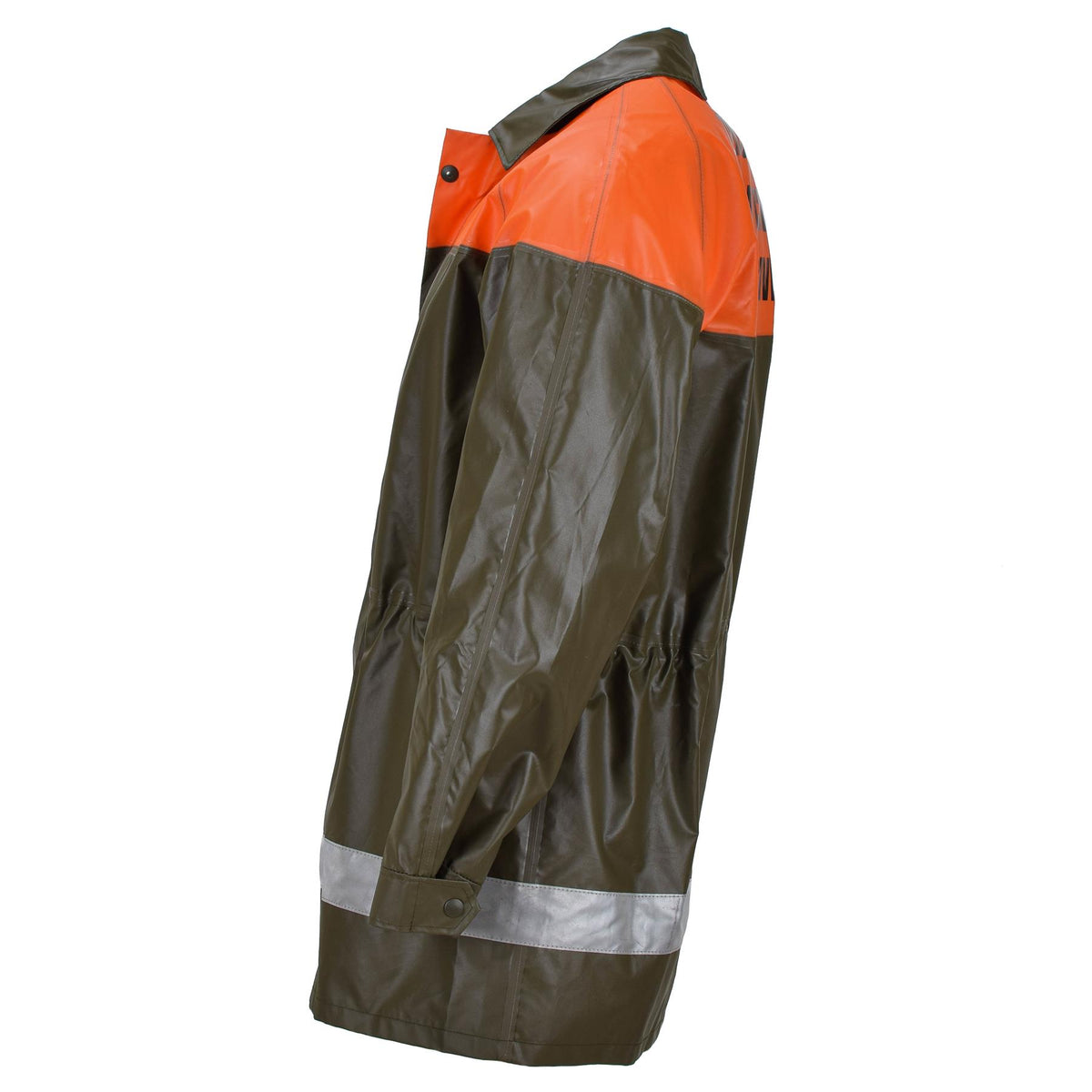 Original Schweizer Bevölkerungsschutz wasserdichte Regenjacke Langmantel Oliv