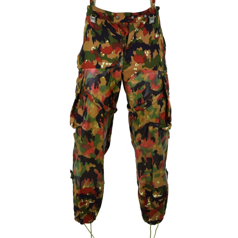 Cantaloni di campo dell'esercito svizzero autentici M70 Svizzera Combat Camo Sniper Pants NUOVO