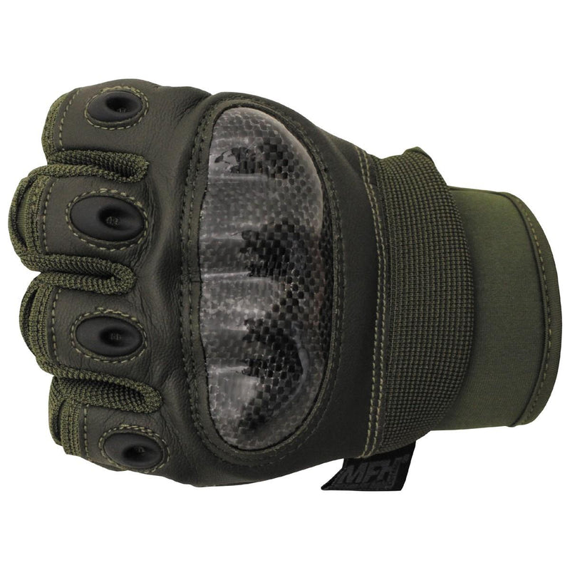 MFH Brand Military style tactical gloves Mission combat olive free fire fingers