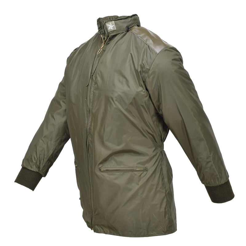 Original Italian Military air forces rain jacket hooded lined olive raincoat NEW
