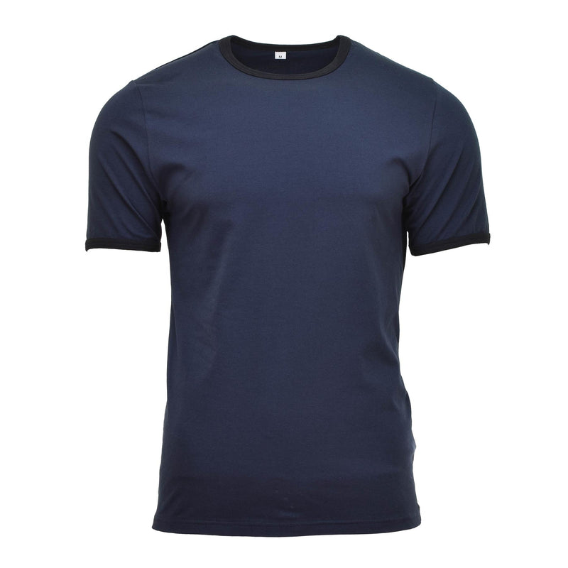Original Dutch army t-shirt blue cotton shirt short sleeves military surplus NEW