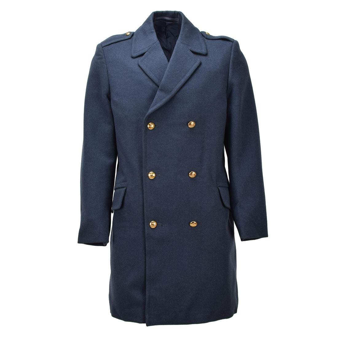 Abrigo de vestir de lana original del ejército holandés, cruzado, azul