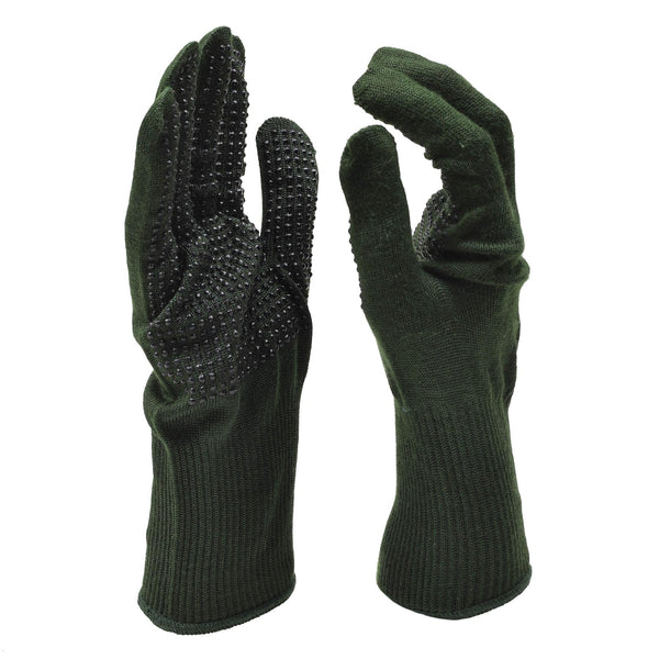 Guantes militares británicos originales Anti Palms Slip Nomex Aramid Green NUEVO