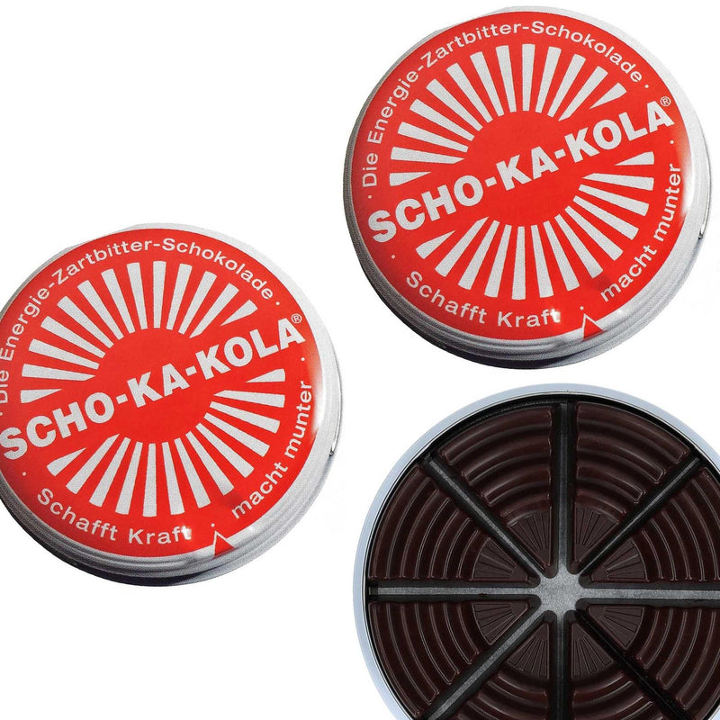 Energía alemana de chocolate negro Scho-ka-kola cafeína y nuez de cola 100 g de estaño