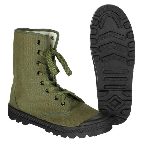 Original French Military Commando Boots Reinforced heels Vintage Olive
